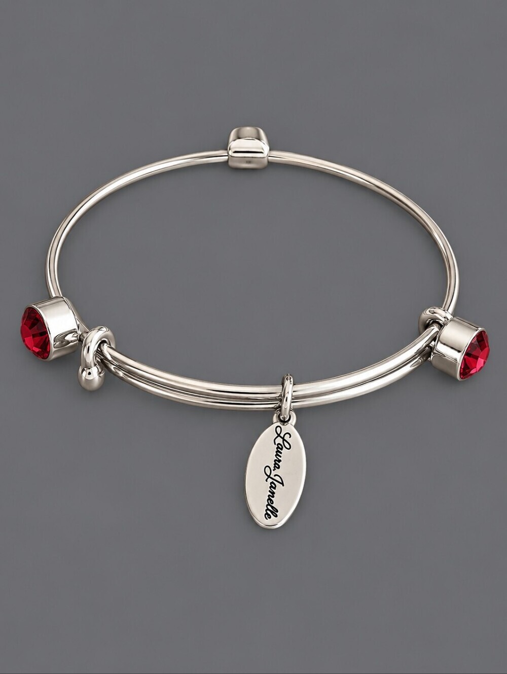 3/$30 LAURA JANELLE Red Gem Slider Bangle Bracelet